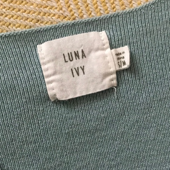 Sea Foam Ribbed Knit Cropped Top - Picture 7 of 7